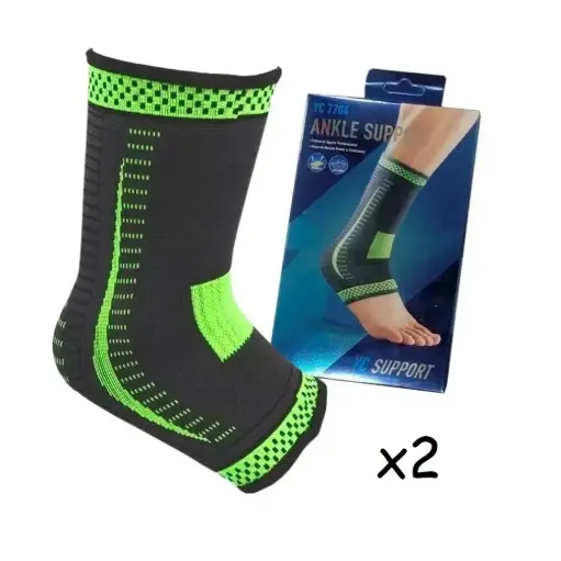 [790667] Tobillera de Compresion Elástica Anti Esguince Soporte Ortopedico Paquete x 2 unidades